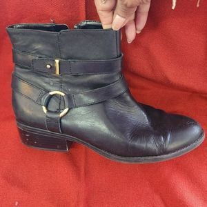 RL black leather booties